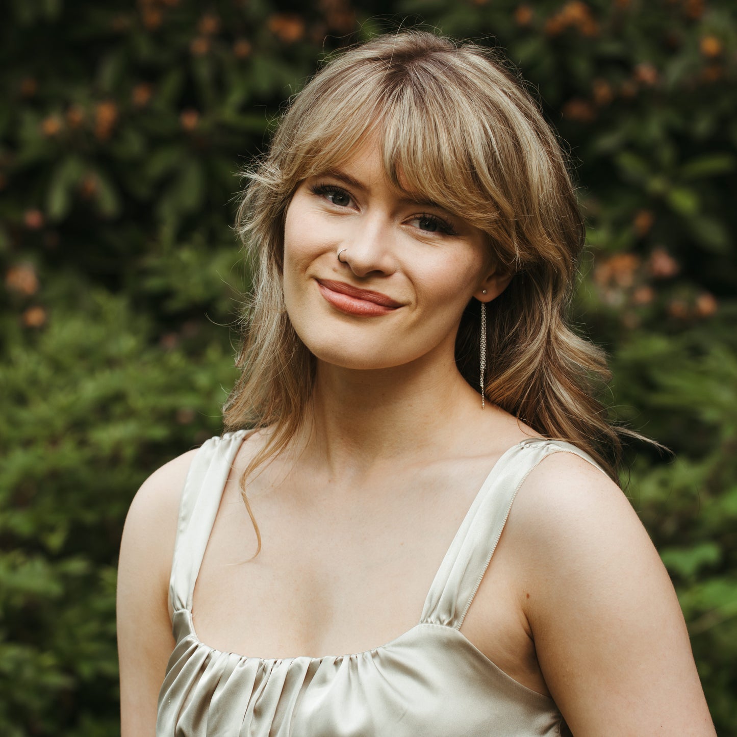 Tiny Studs with Chain Ear Jacket in 14k Gold Fill or Sterling Silver