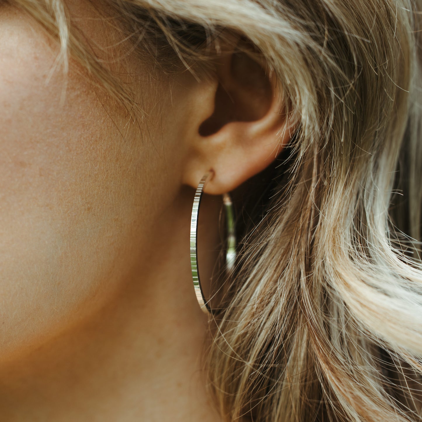 Big Hoops in Sterling Silver or 14k Gold Fill, Every Day Hoop Earrings Hammered Hoops