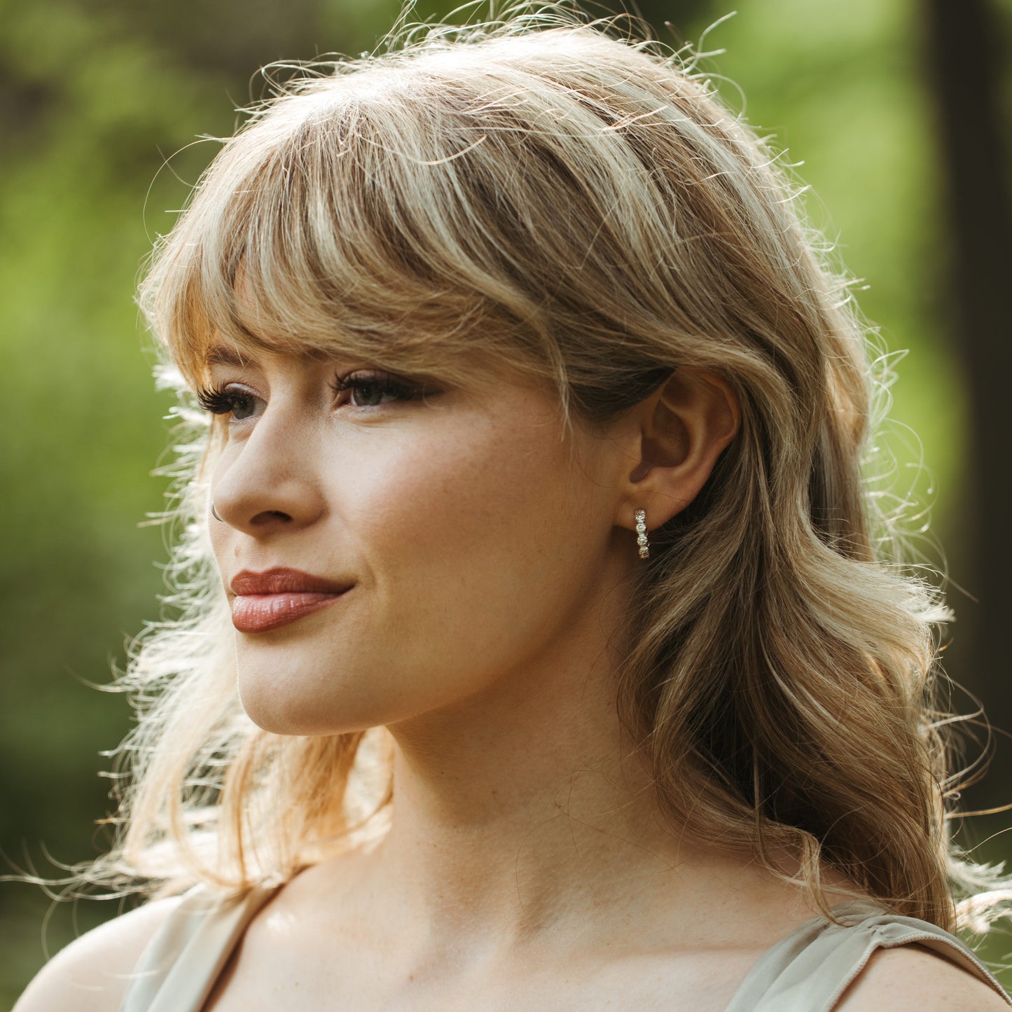 Daisy Hoops Everyday Earrings in Sterling Silver or Gold Vermeil