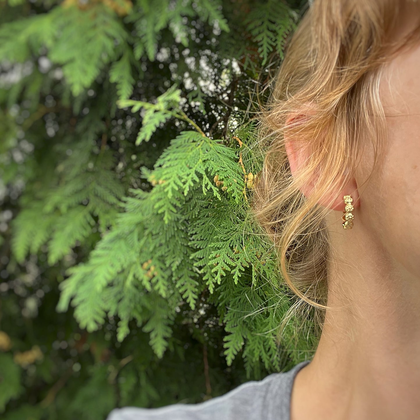 Daisy Hoops Everyday Earrings in Sterling Silver or Gold Vermeil