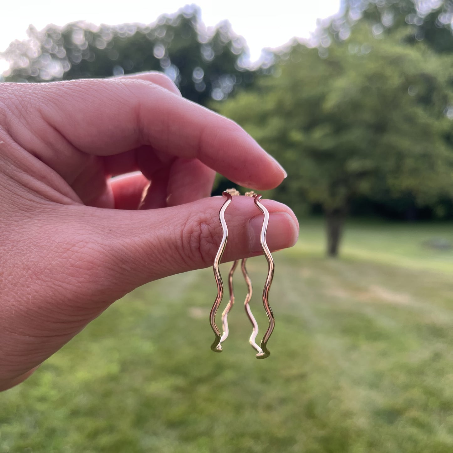 Wavy Hoops in Sterling Silver or 14k Gold Fill, Every Day Hoop Earrings