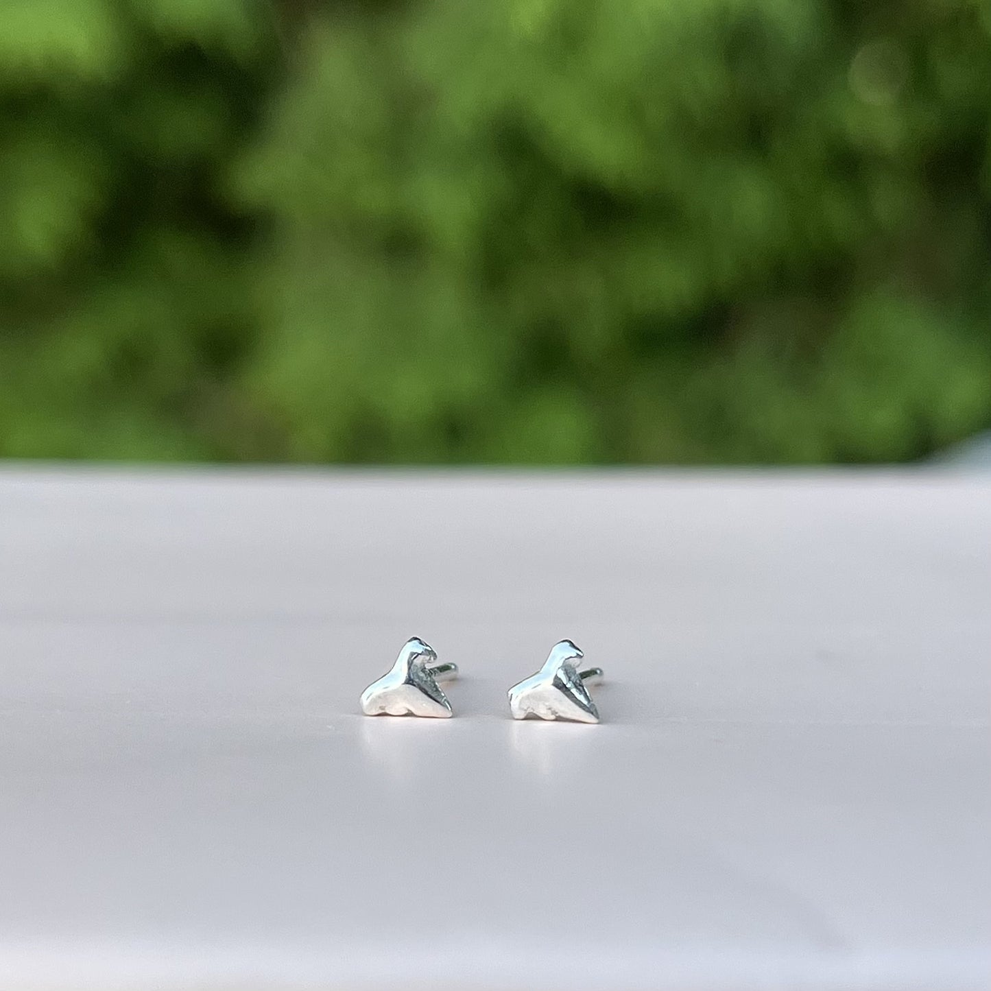 sterling silver kitten tooth stud earrings