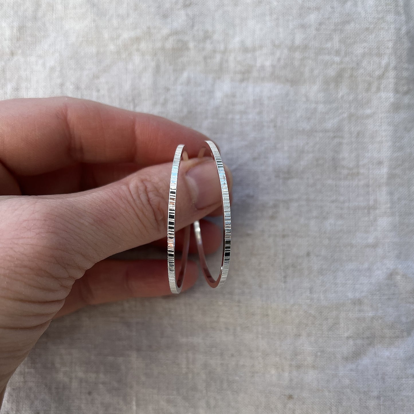 Dash Hoops in Sterling Silver or 14k Gold Fill, Every Day Hoop Earrings Hammered Hoops