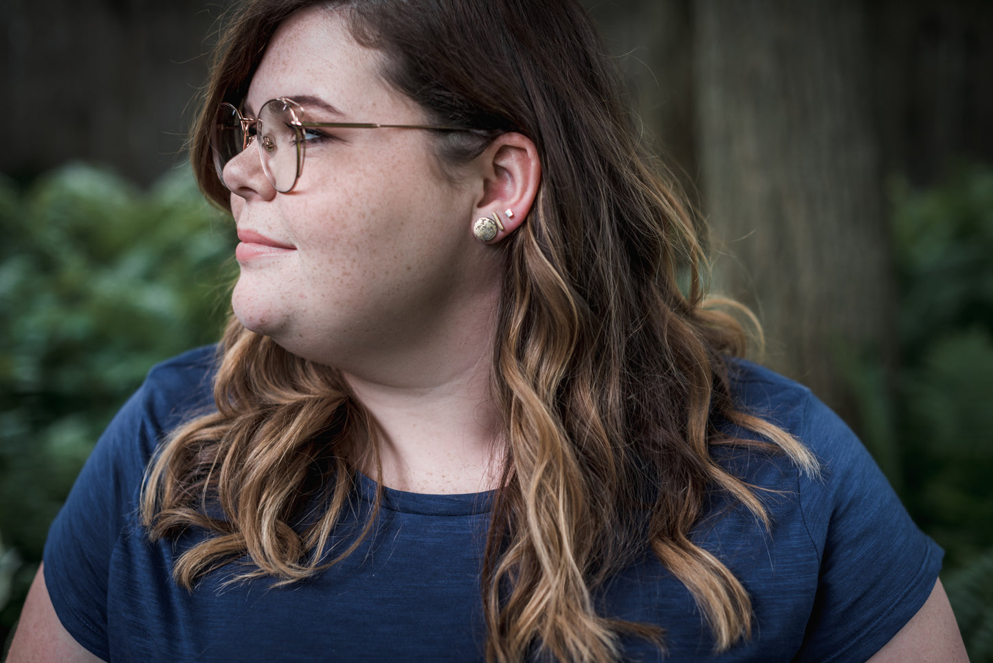 full moon earrings in sterling silver or brass