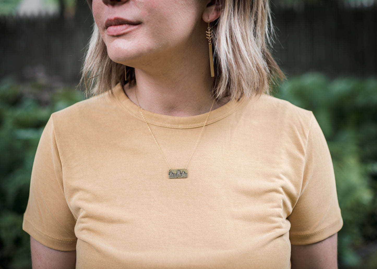 Cleveland Ohio skyline necklace