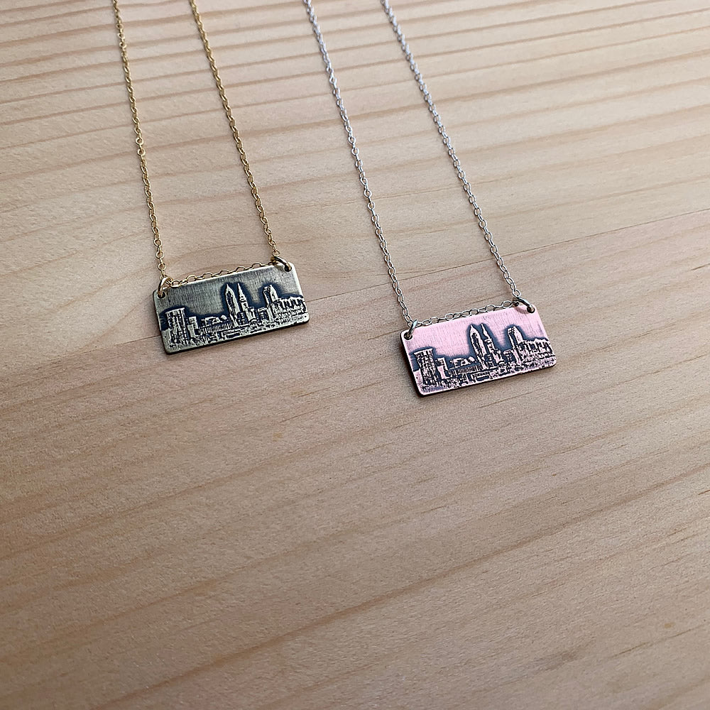 Cleveland Ohio skyline necklace