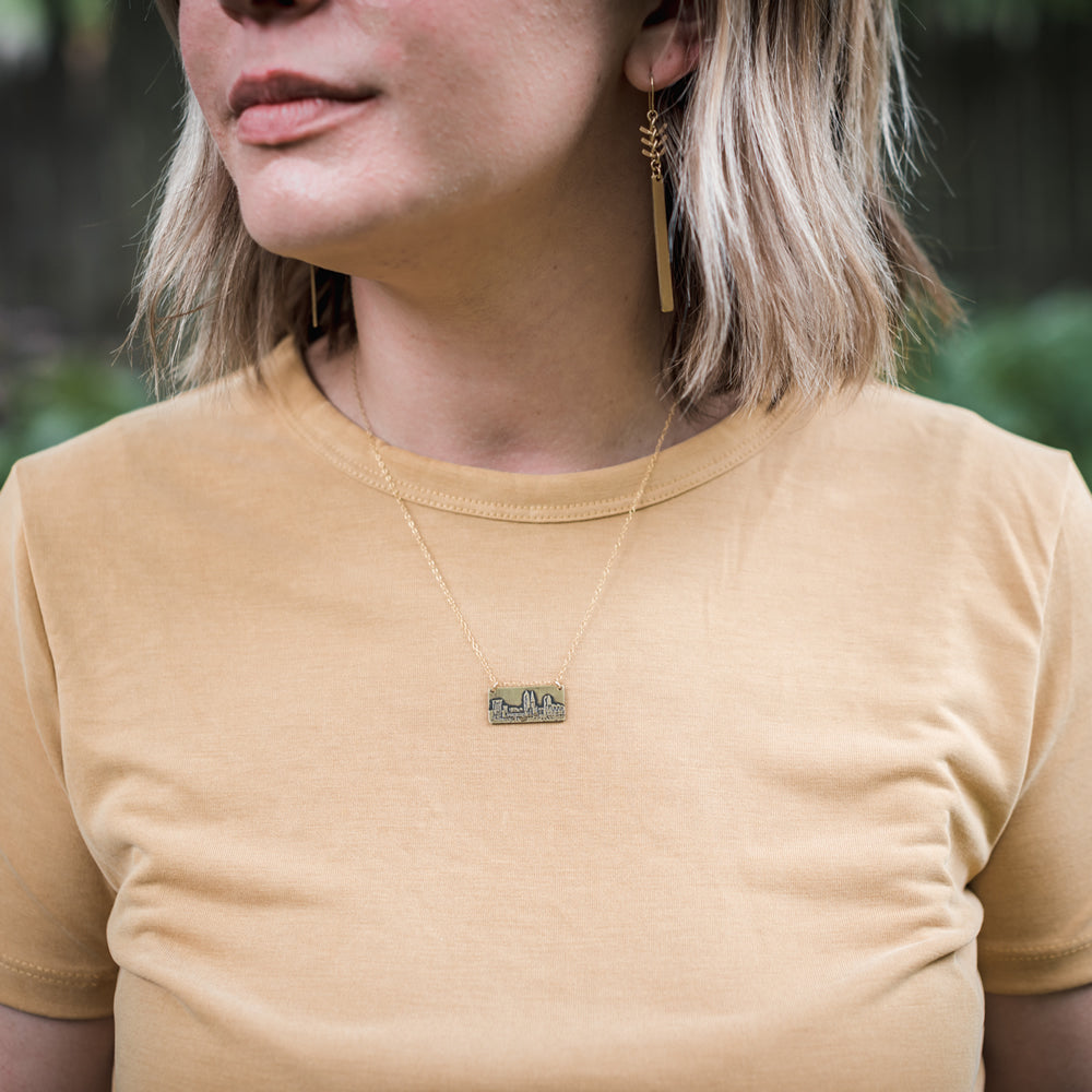 cleveland skyline necklace jaci riley jewelry