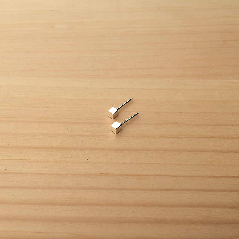 mini cube studs in sterling silver jaci riley jewelry