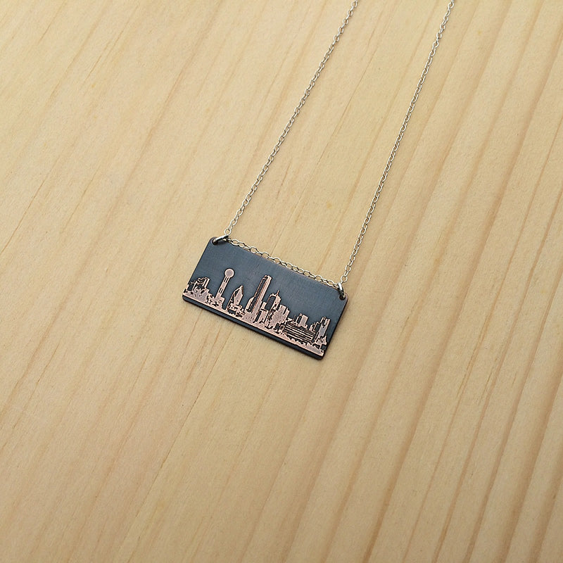 Dallas Texas skyline necklace