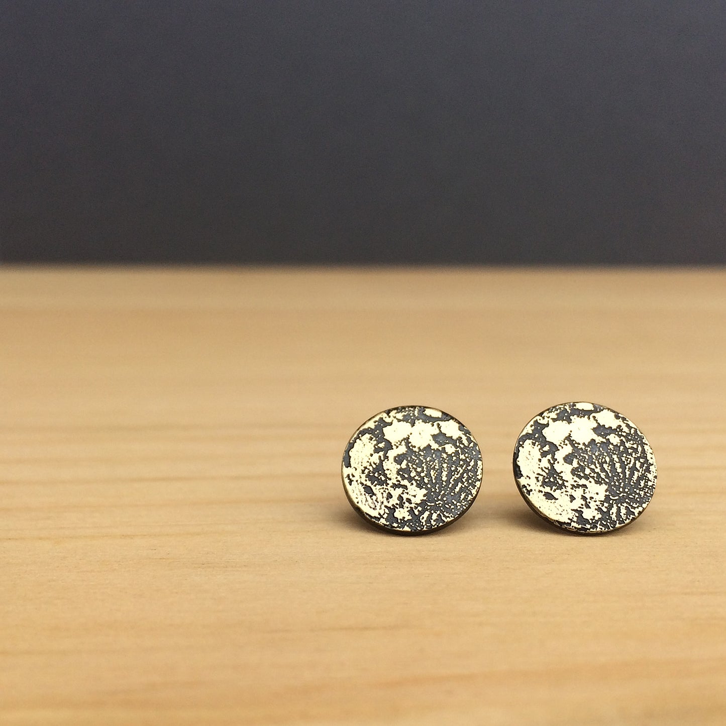 full moon earrings in sterling silver or brass