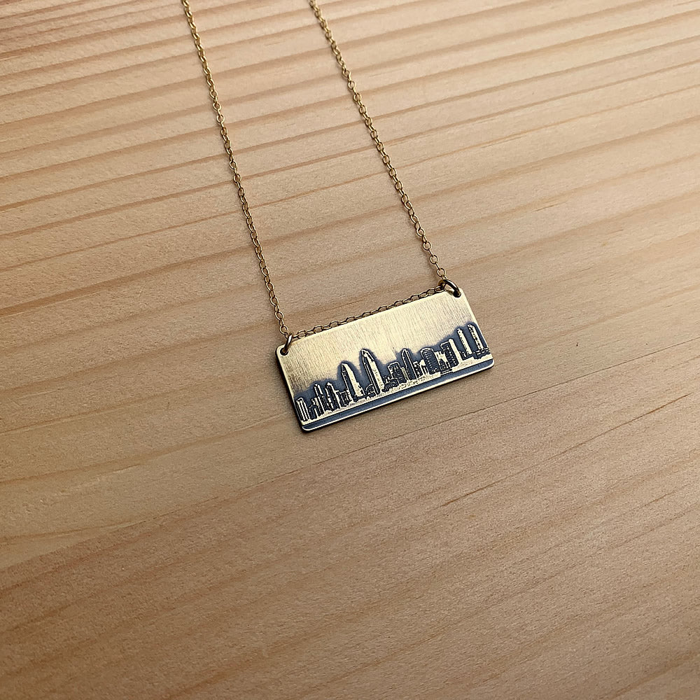 San Diego California skyline necklace