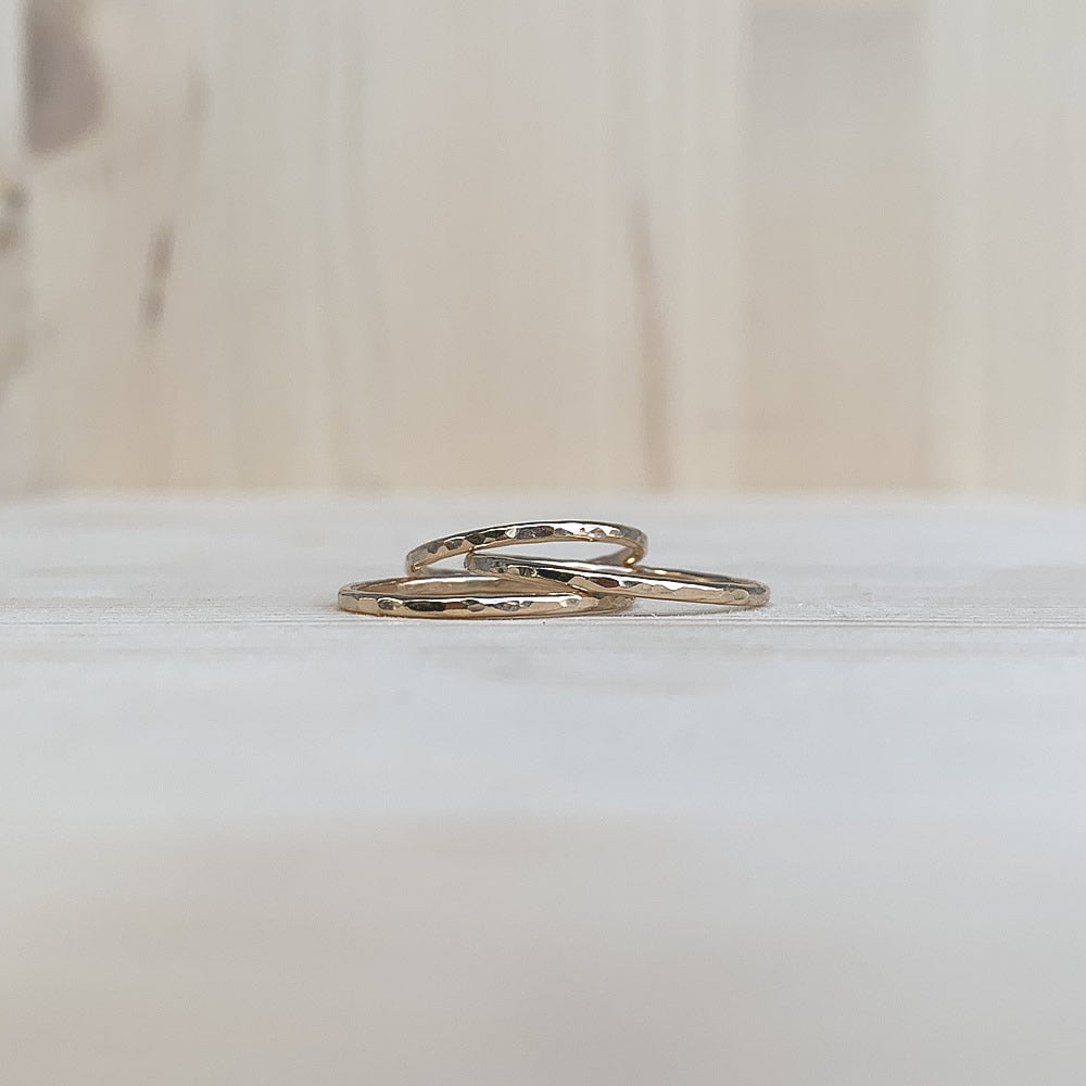 hammered gold fill rings