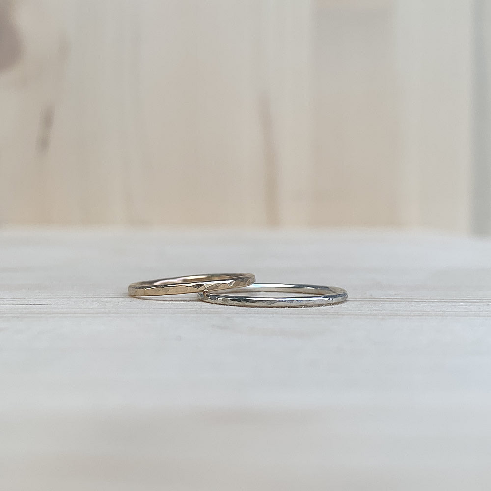 sterling silver and gold fill rings