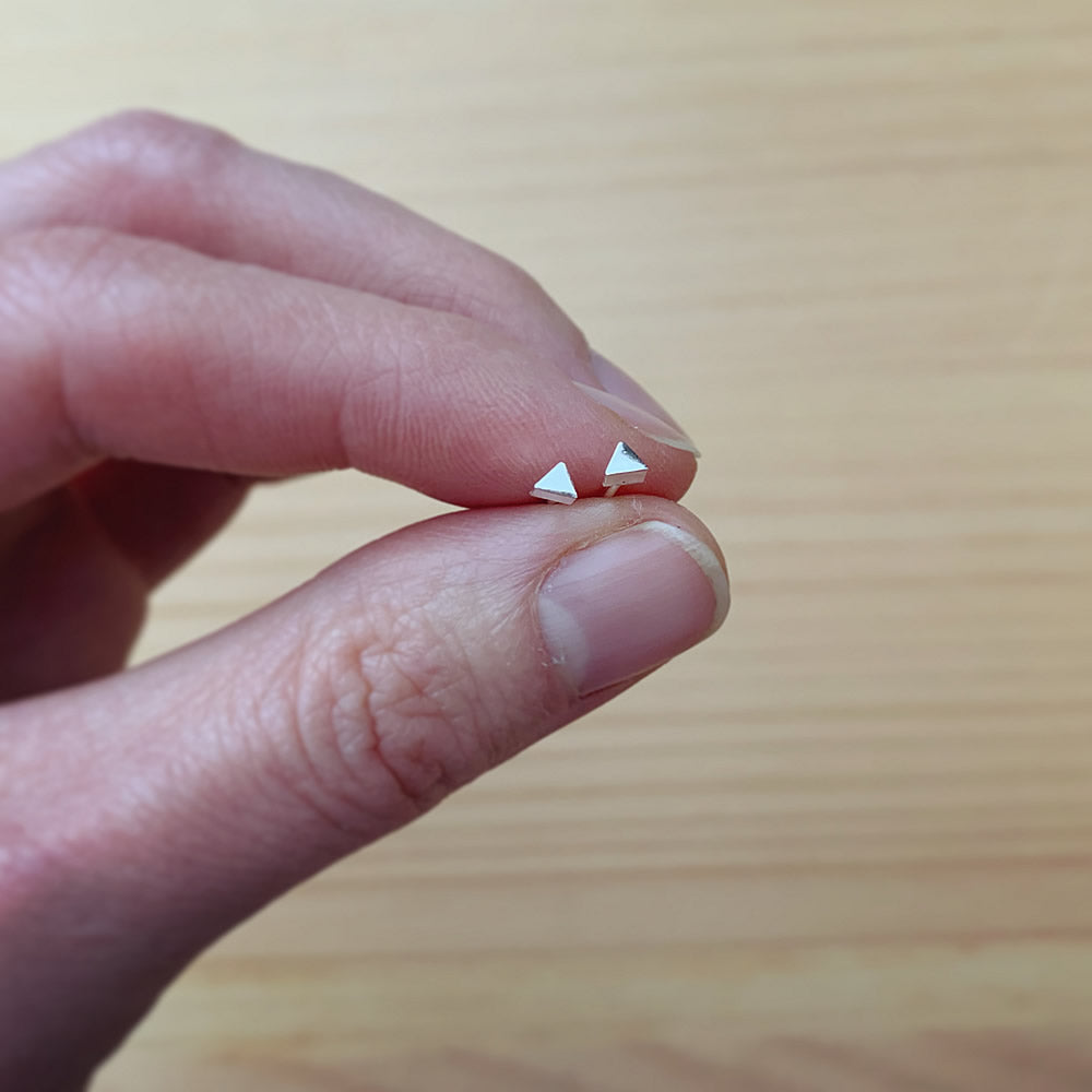 tiny triangle studs