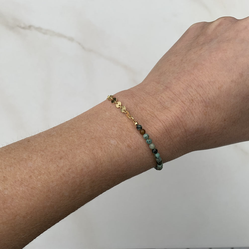 high low bracelet in onyx and 14k gold fill or sterling silver | beaded bracelet
