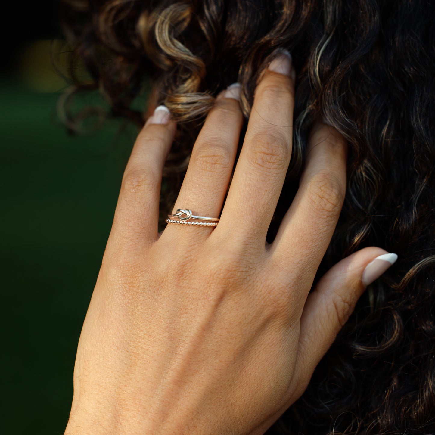 Skinny Beaded Stacking Ring