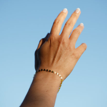 Dainty Coin Bracelet Sterling Silver or 14k Gold Filled