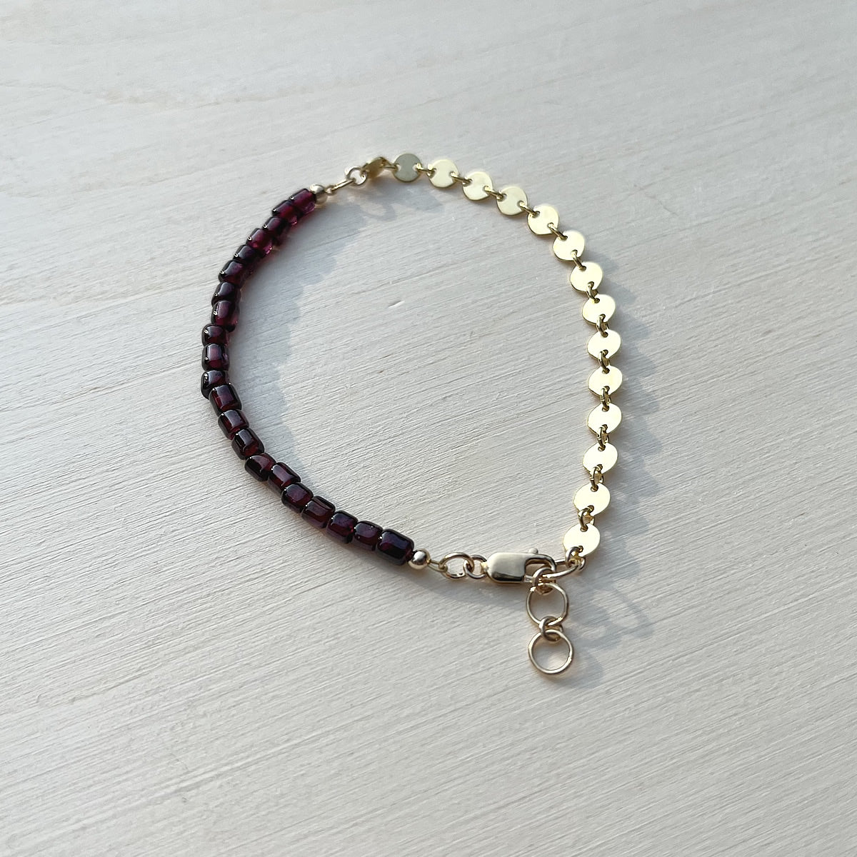 Garnet High Low Bracelet
