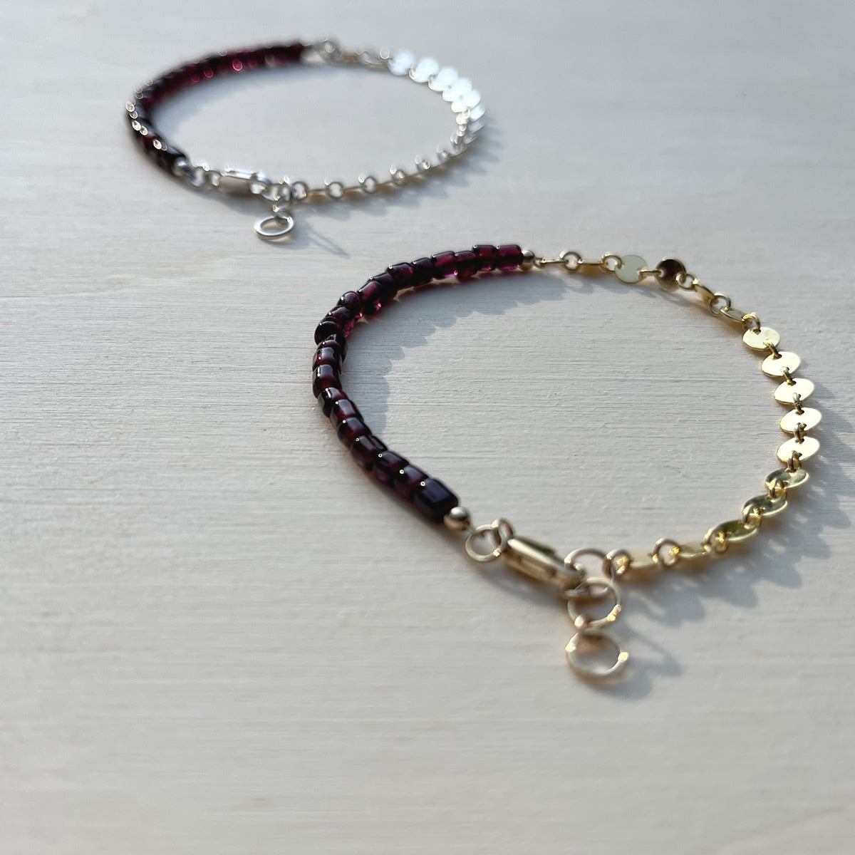 Garnet High Low Bracelet