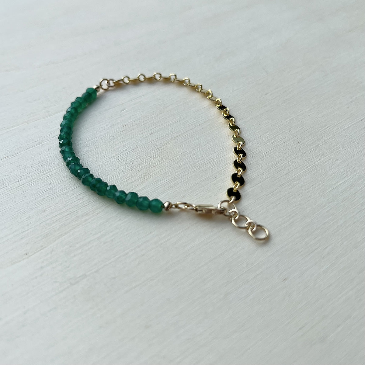Green Onyx High Low Bracelet