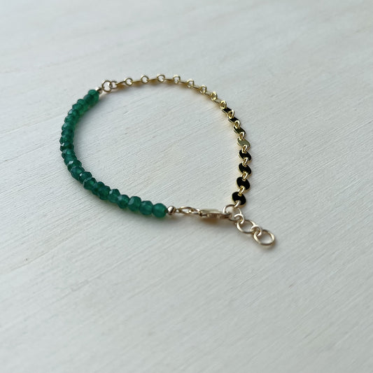 Green Onyx High Low Bracelet