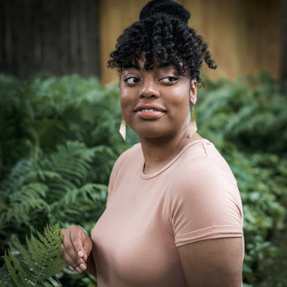 hammered triangle earrings in copper or brass