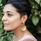 brass or copper hammered disc earrings
