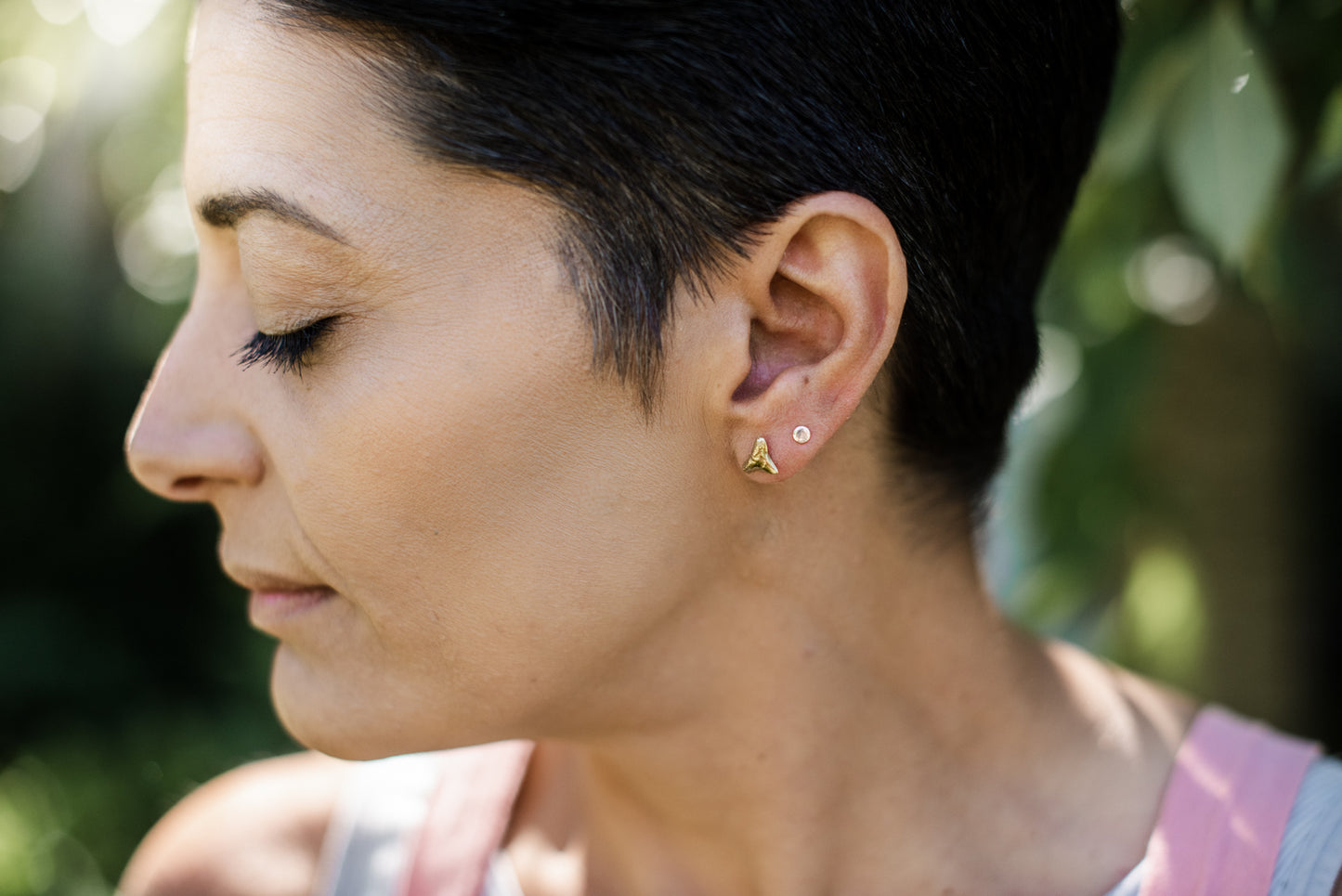 Gold Vermeil Shark Tooth Earrings