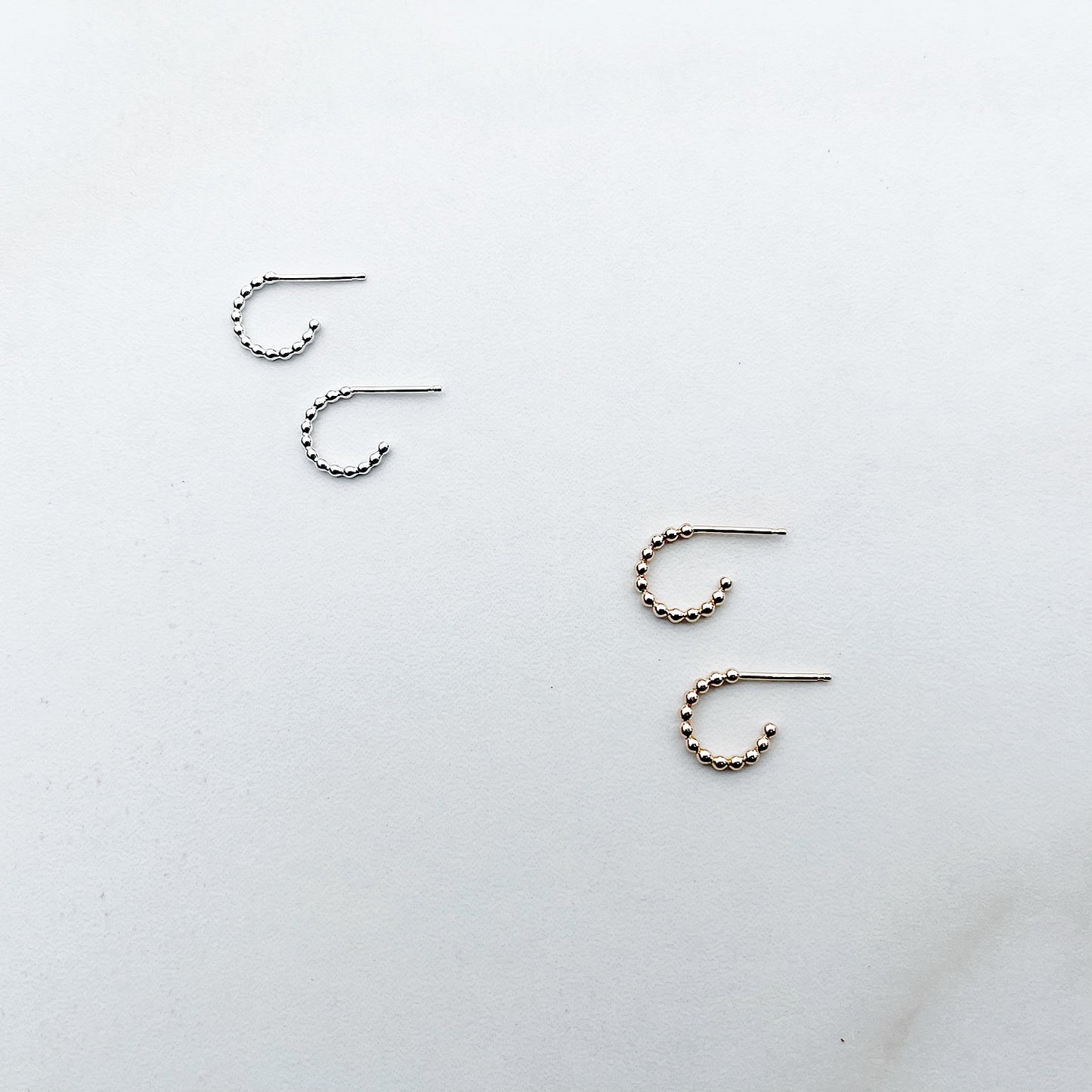 tiny beaded hoop earrings | everyday earrings in sterling silver or 14k gold fill