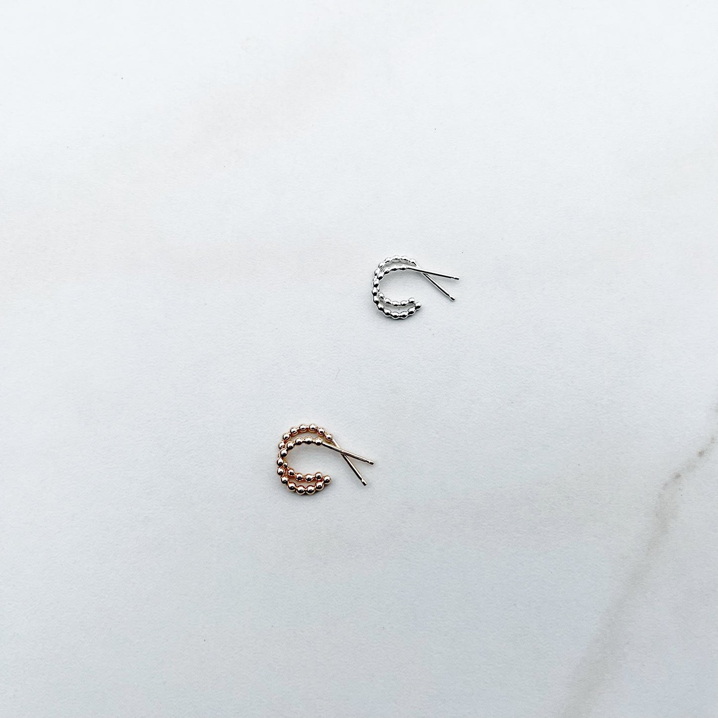 tiny beaded hoop earrings | everyday earrings in sterling silver or 14k gold fill