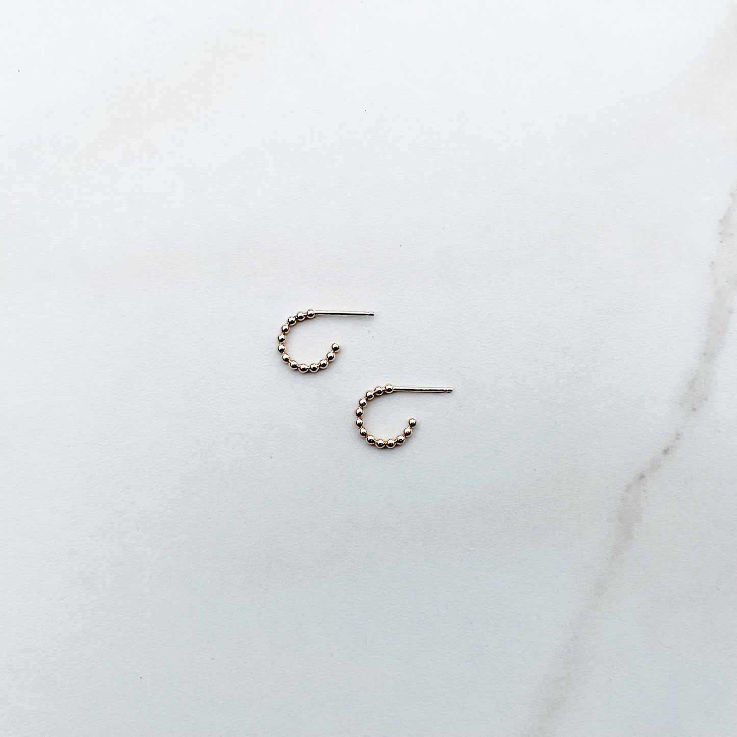 tiny beaded hoop earrings | everyday earrings in sterling silver or 14k gold fill