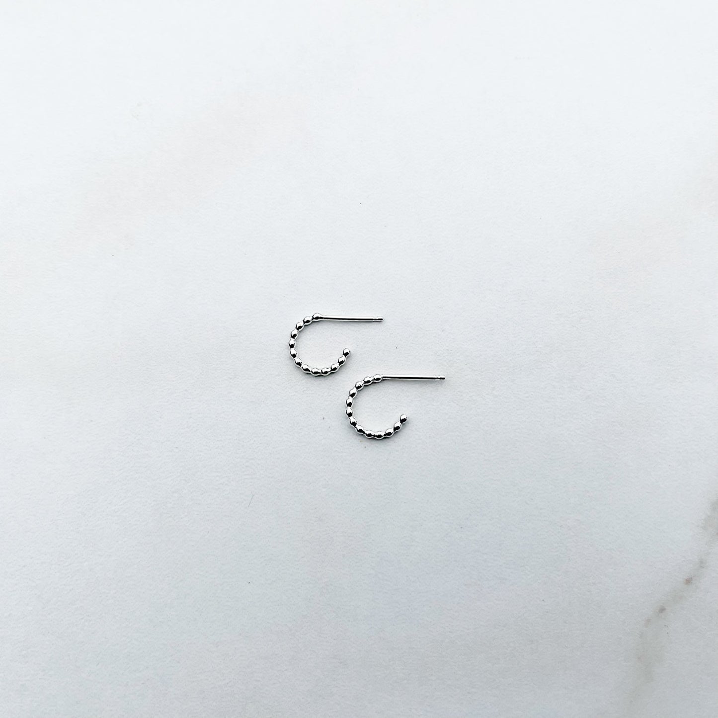 tiny beaded hoop earrings | everyday earrings in sterling silver or 14k gold fill