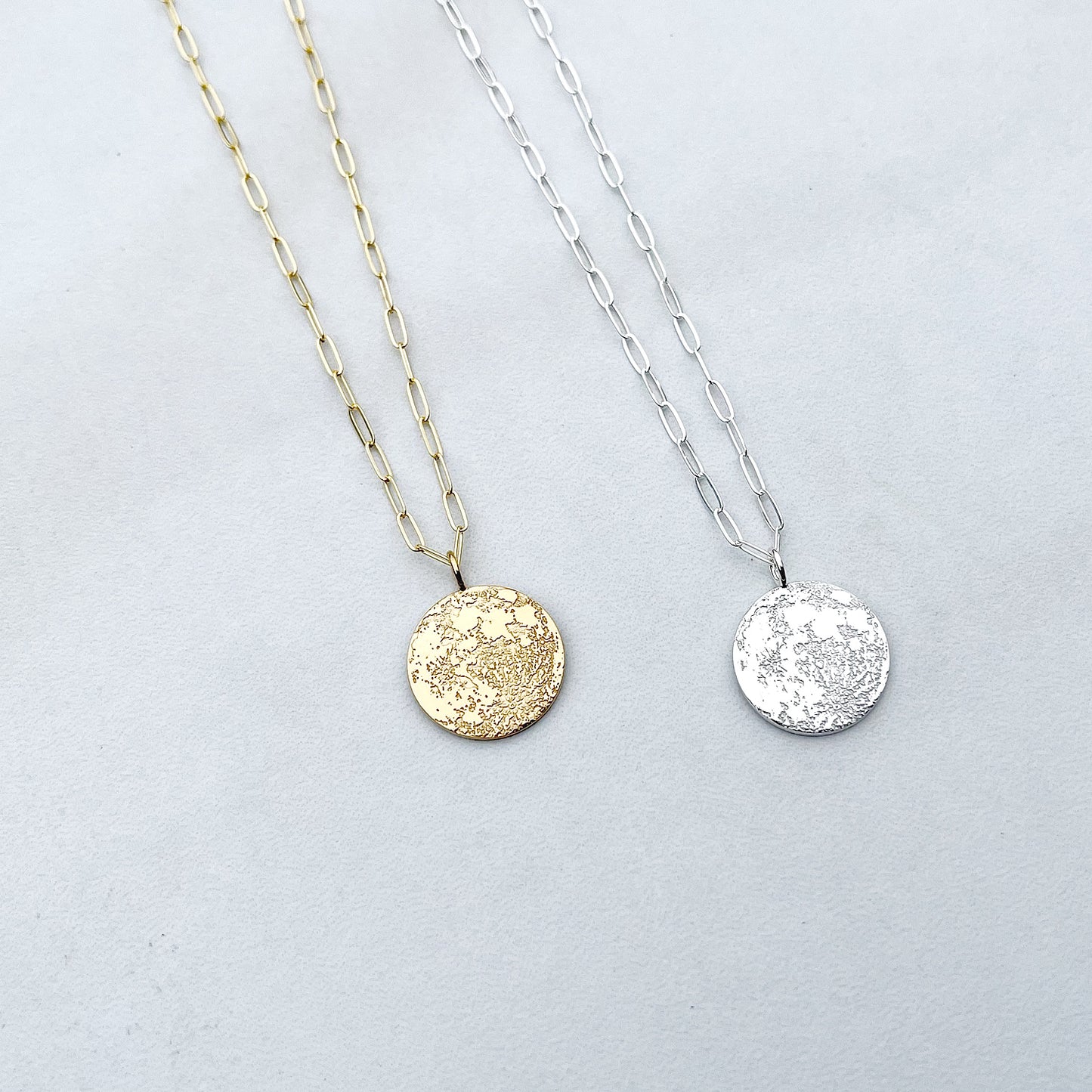 Full Moon Necklace in Sterling Silver or Gold Vermeil, Gift for Her