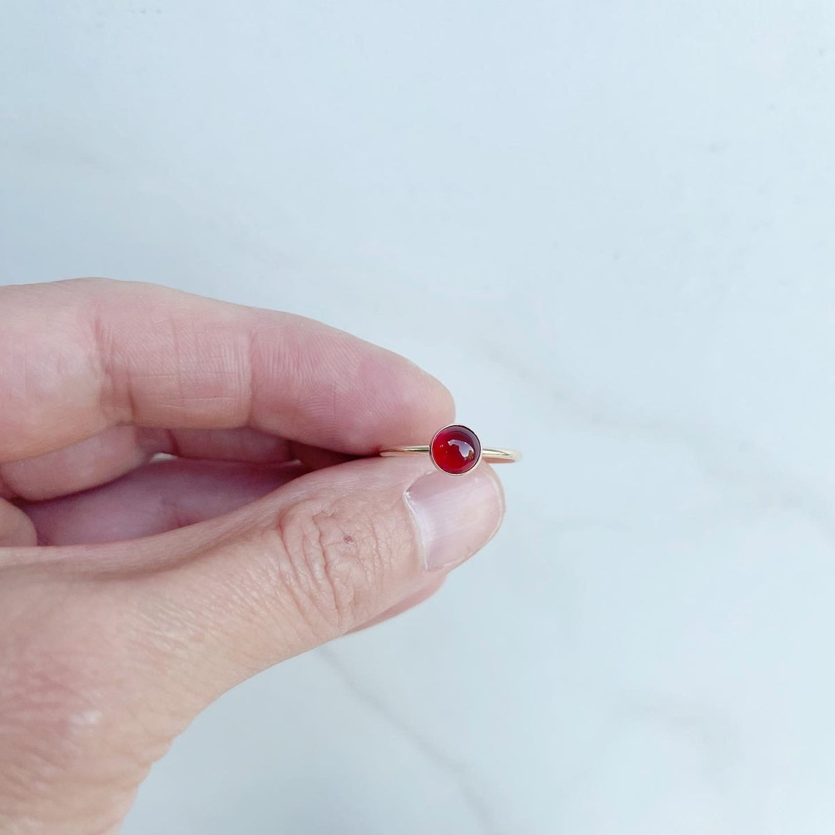 carnelian stacking ring in sterling silver or 14k gold fill