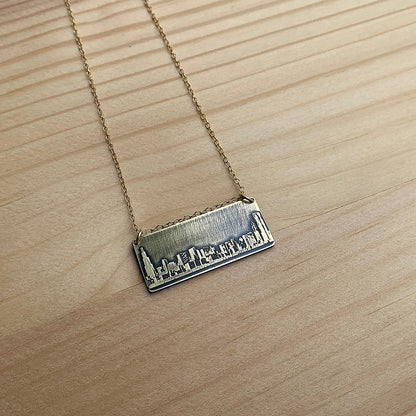 gold chicago skyline necklace jaci riley jewelry