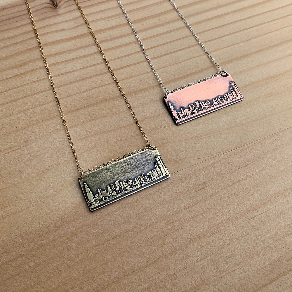 chicago skyline necklace jaci riley jewelry
