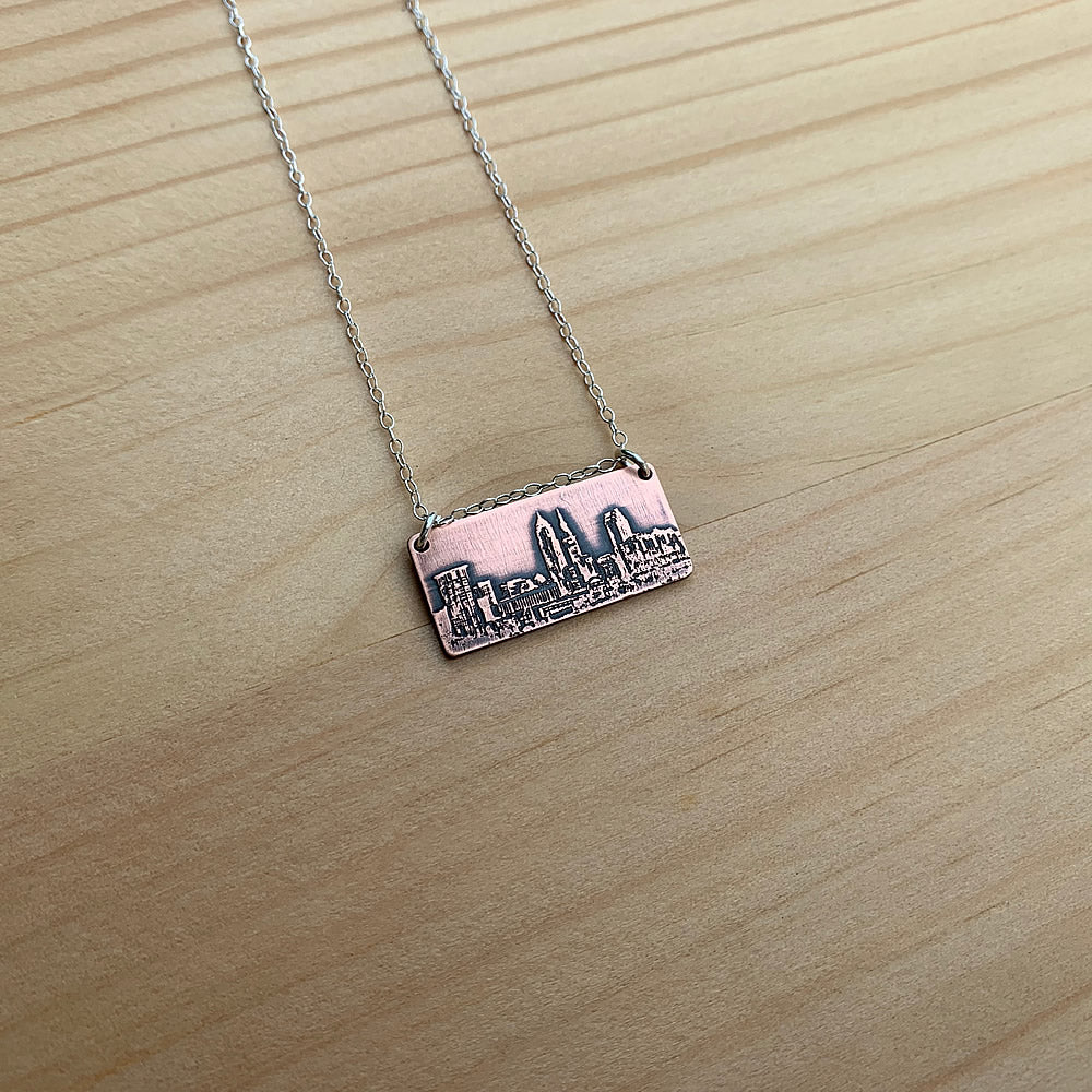 Cleveland Ohio skyline necklace