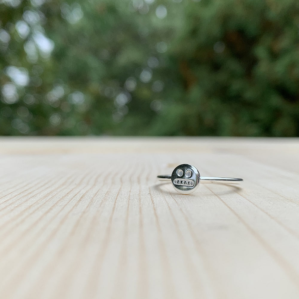 sterling silver cringe face ring