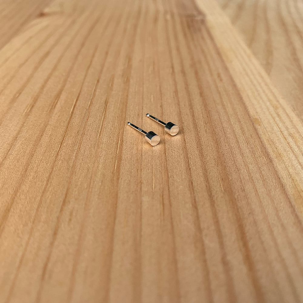 tiny cylinder stud earrings