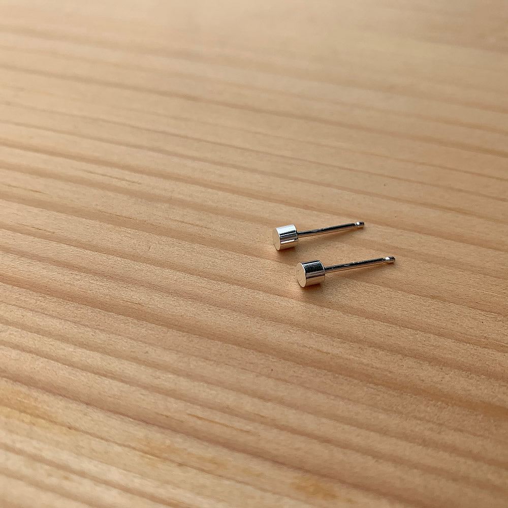 tiny cylinder stud earrings