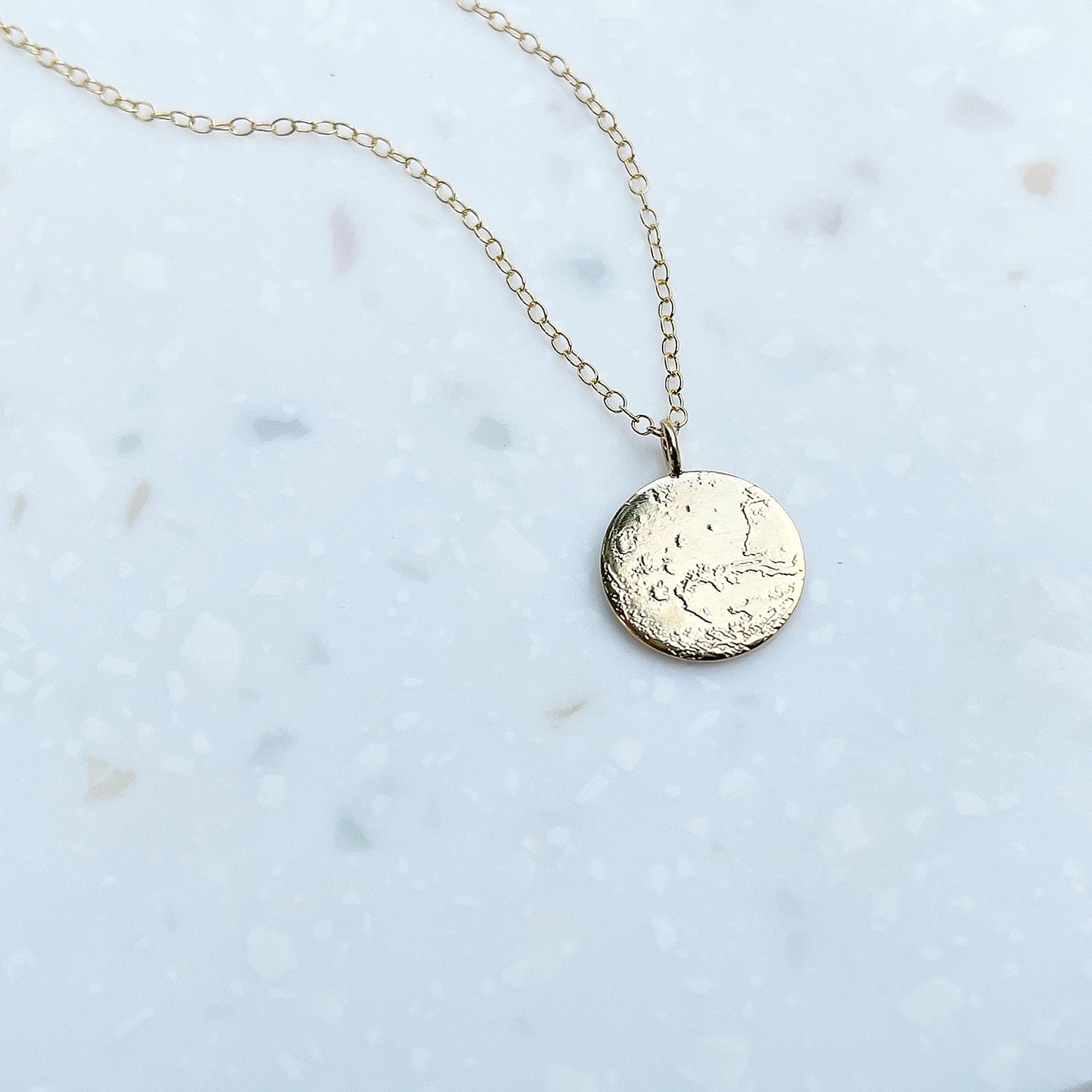 Tiny Mars Necklace in Sterling Silver or Gold Vermeil