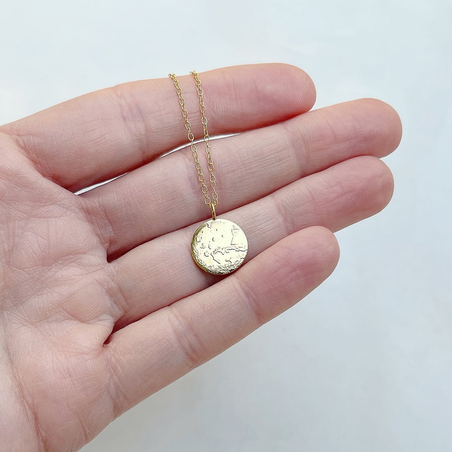 Tiny Mars Necklace in Sterling Silver or Gold Vermeil