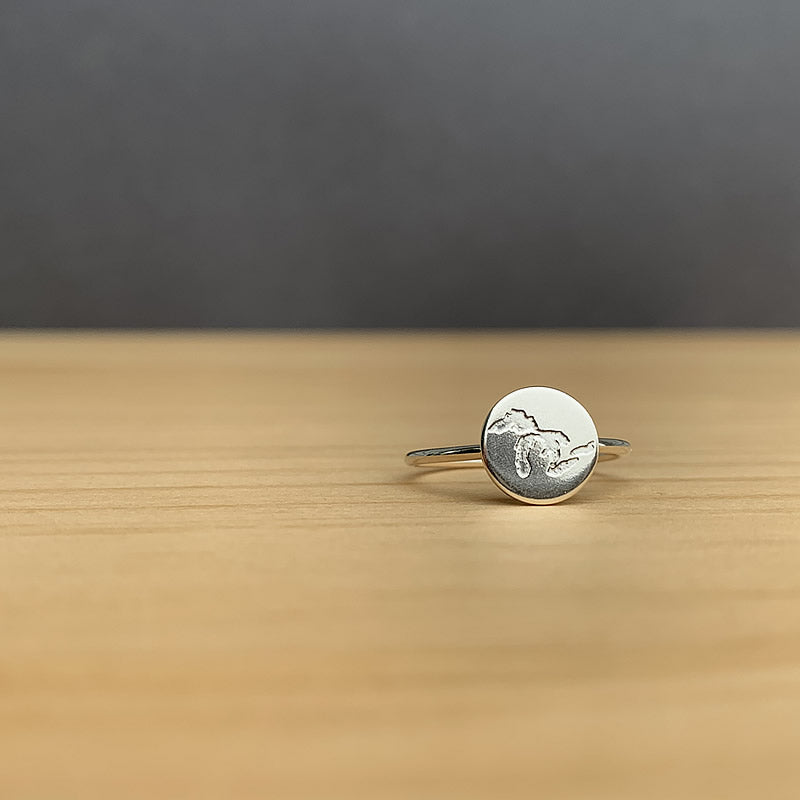The Great Lakes ring in sterling silver