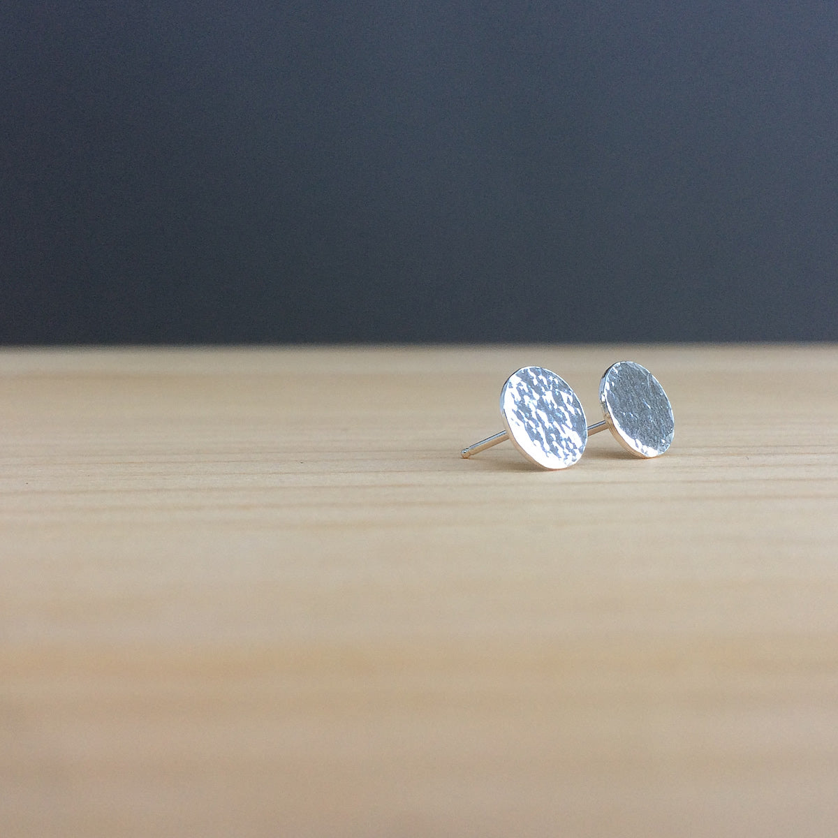 hammered silver stud earrings