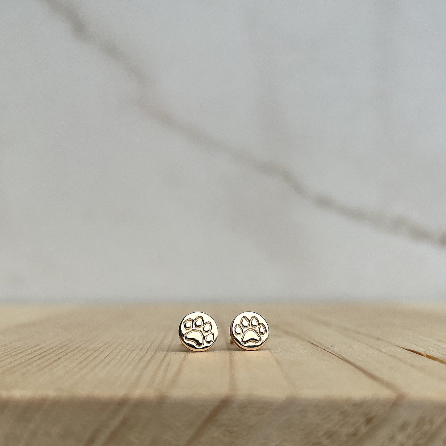 paw print studs in 14k gold fill | sterling silver