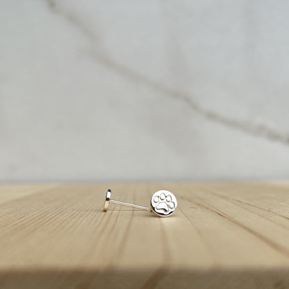 paw print studs in 14k gold fill | sterling silver
