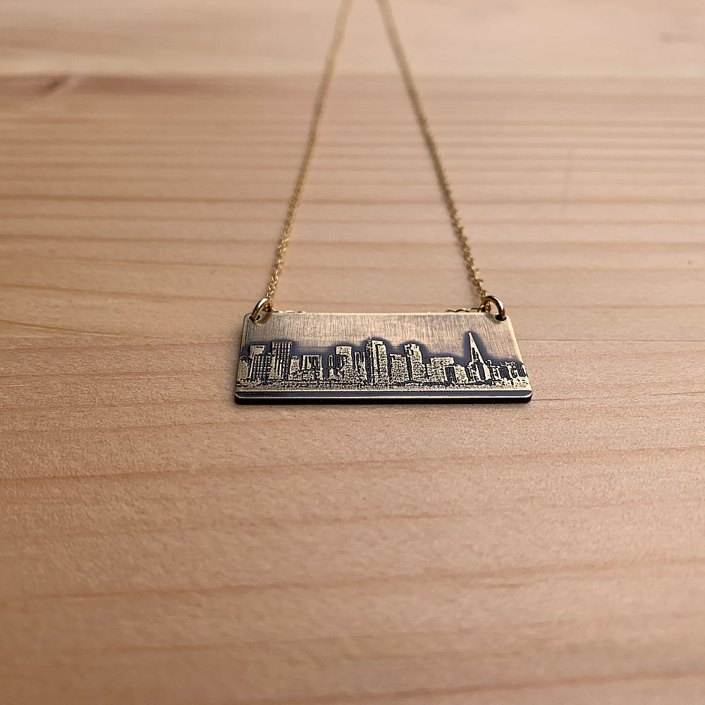 San Francisco California skyline necklace
