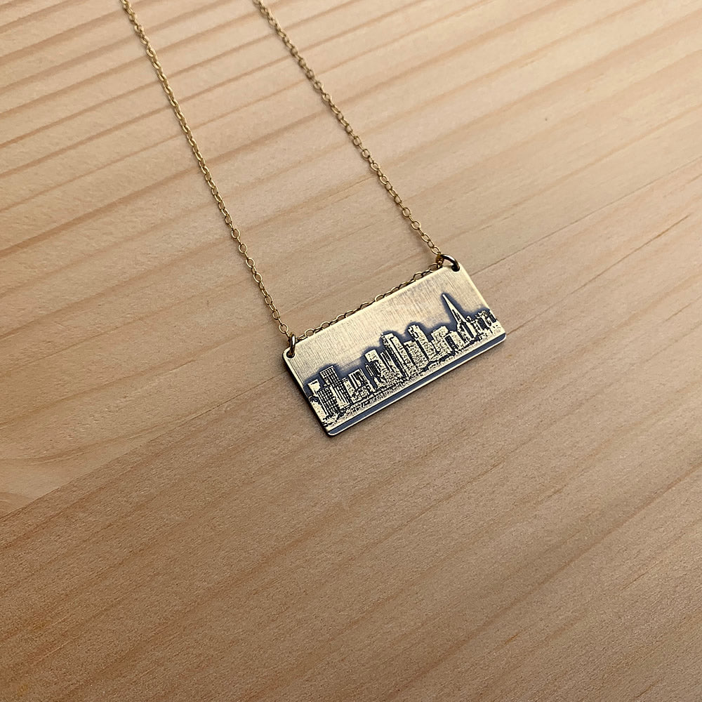 San Francisco California skyline necklace