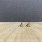shark tooth stud earrings in brass
