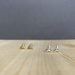 shark tooth stud earrings in sterling silver or brass